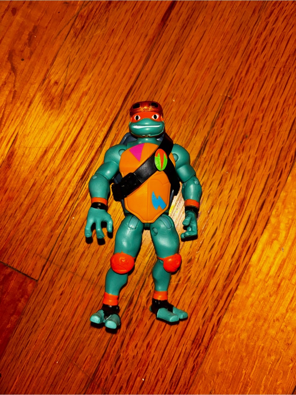 TMNT Michelangelo Action Figure Turtle Plastic Green/Orange 4in